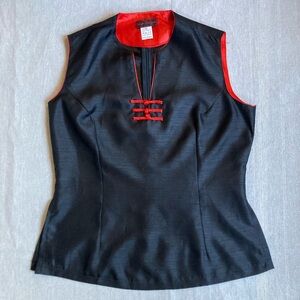 Black and Red Sleeveless Top